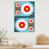 円ターゲットロボットボタン ポスター (キッチン)