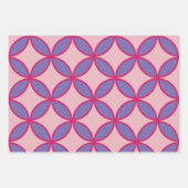 円ダイヤモンド花パターン3のセット ラッピングペーパーシート (正面)