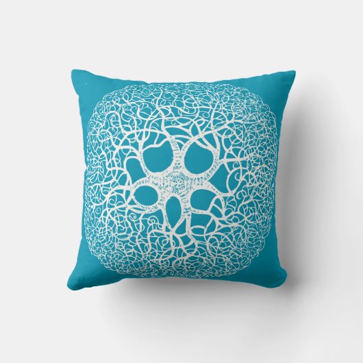 円ツリーブランチ任意のカスタムカラーピローを選択 クッション (裏面)