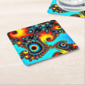 円デザイン スクエアペーパーコースター (アングル)