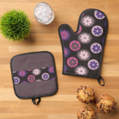 円デザイン 鍋つかみ&鍋敷きセット (トップダウン)