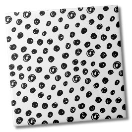 円ドットパターン白黒 タイル