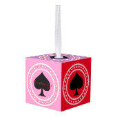 円ハートブラックスペードサンダー_コーブ キューブオーナメント (裏面アングル)