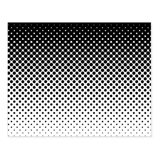 円ハーフトーンのグラデーションのパターン4" x 5"長方形 ラバースタンプ (インプリント)