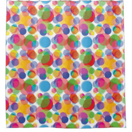 円パタカラフルーン シャワーカーテン