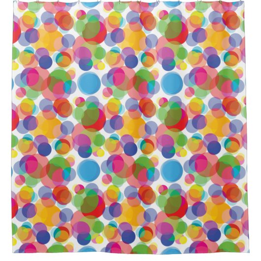 円パタカラフルーン シャワーカーテン (正面)