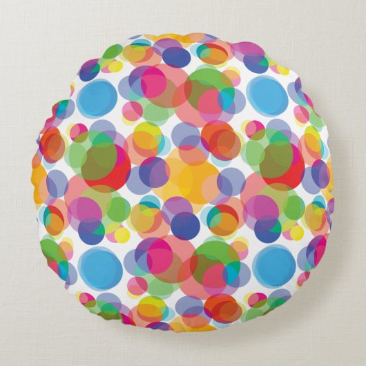 円パタカラフルーン ラウンドクッション (正面)