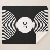 円パタミニマルーンモノグラムのシェルパ毛布 シェルパブランケット (正面(横))