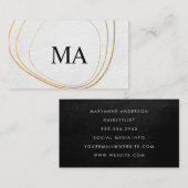 円パターコンテンポラリーン白黒テクスチャ 名刺 (正面/裏面)