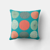 円パターモダンンミントグリーンオレンジモノグラム クッション (裏面)