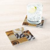 円パターンとのモダンな絵画 ガラスコースター (アングル)