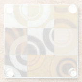 円パターンとのモダンな絵画 ガラスコースター (裏面)