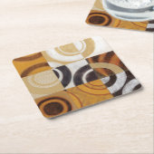 円パターンとのモダンな絵画 スクエアペーパーコースター (アングル)