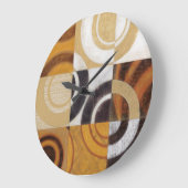 円パターンとのモダンな絵画 ラージ壁時計 (傾斜)
