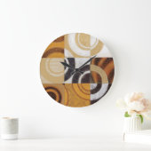 円パターンとのモダンな絵画 ラージ壁時計 (ホーム)