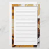 円パターンとのモダンな絵画 便箋 (正面/裏面)