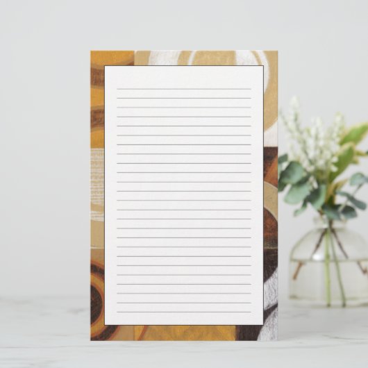 円パターンとのモダンな絵画 便箋 (スタンド正面)