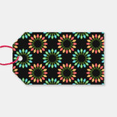 円パターンのカラフルクリスマスライト ギフトタグ (裏面横)