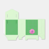 円パターンピンクデイジー花 フェイバーボックス (折り畳みなし)