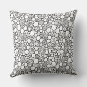 円パターン210819 – 白黒 クッション (裏面)