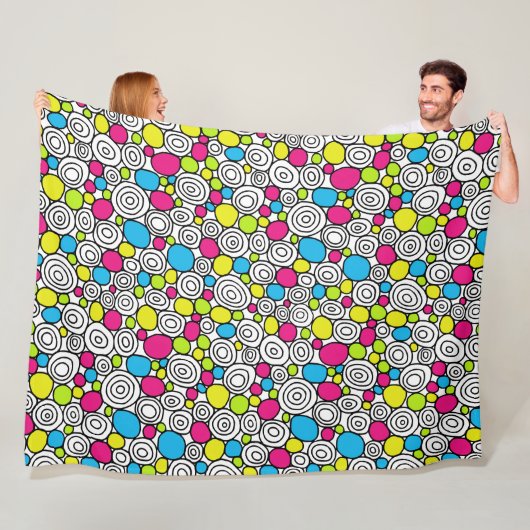 円パターン210819 – 色01 フリースブランケット (インサイチュ)