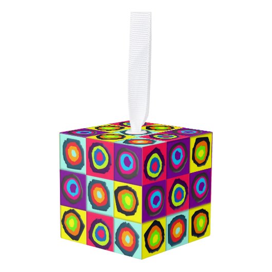 円パターン キューブオーナメント (正面アングル)