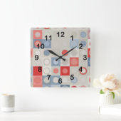 円パターン スクエア壁時計 (ホーム)