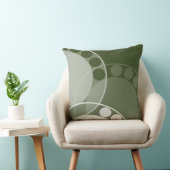 円パターン – 抽象芸術シダの花 – 緑 クッション (椅子)