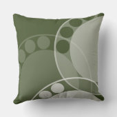 円パターン – 抽象芸術シダの花 – 緑 クッション (裏面)