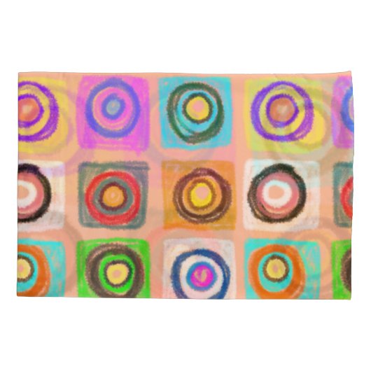 円パターン 枕カバー (裏面-左)