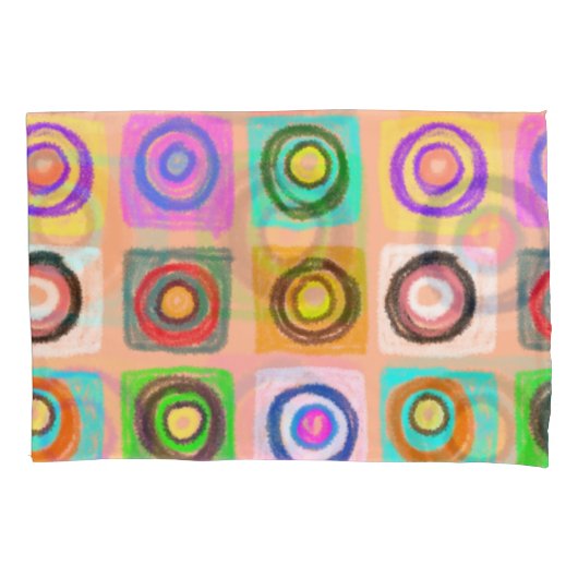 円パターン 枕カバー (正面左)