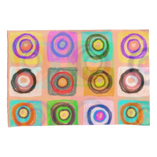 円パターン 枕カバー (正面右)