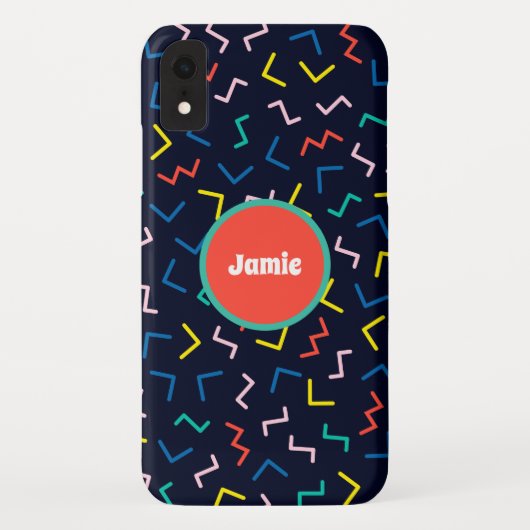 円パーソナライズされた、ランダムツィヒザグ Case-Mate iPhoneケース (裏面)