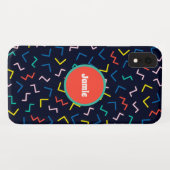 円パーソナライズされた、ランダムツィヒザグ Case-Mate iPhoneケース (裏面(横))