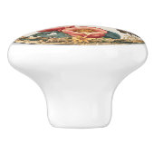 円ビクトリアンフローラ枠のハミングバード セラミックノブ (側面)