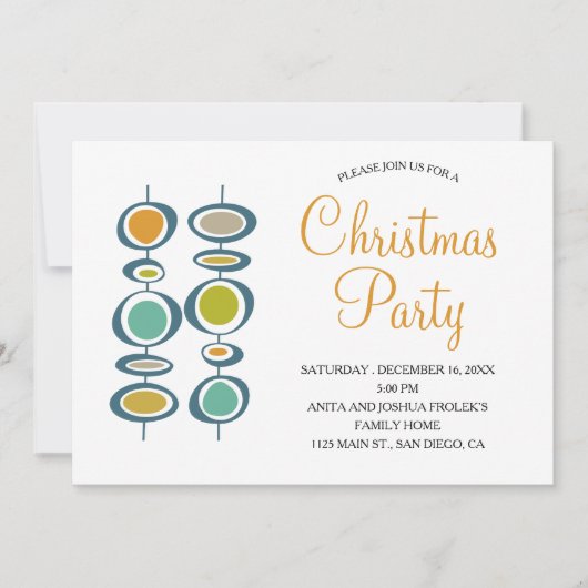 円ファンキー中世紀のクリスマス休暇 招待状 (正面)