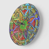 円ファンシーフローラデザインアート ラージ壁時計 (傾斜)