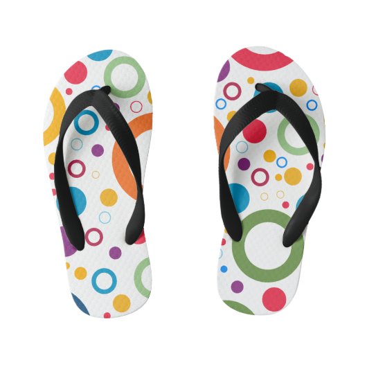 円フリッカラフルプフロップ キッズビーチサンダル (フットベッド)