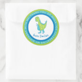 円フレーム |ディーノ |名前誕生日ありがとう ラウンドシール (バッグ)