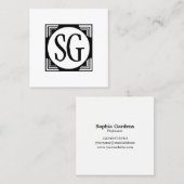 円ボックス – イニシャル スクエア名刺 (正面/裏面)