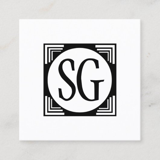 円ボックス – イニシャル スクエア名刺 (正面)