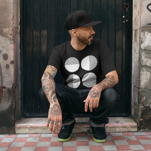 円ミニマルストライプ線 Tシャツ