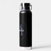 円ミニマルモノグラモダンムのイニシャル名 ウォーターボトル (背面)