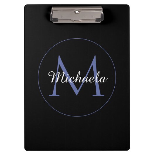 円ミニマルモノグラモダンムのイニシャル名 クリップボード (正面)