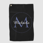 円ミニマルモノグラモダンムのイニシャル名 ゴルフタオル (正面)