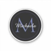 円ミニマルモノグラモダンムのイニシャル名 シール (正面)