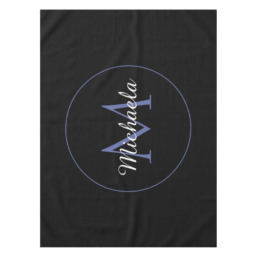 円ミニマルモノグラモダンムのイニシャル名 テーブルクロス (正面)