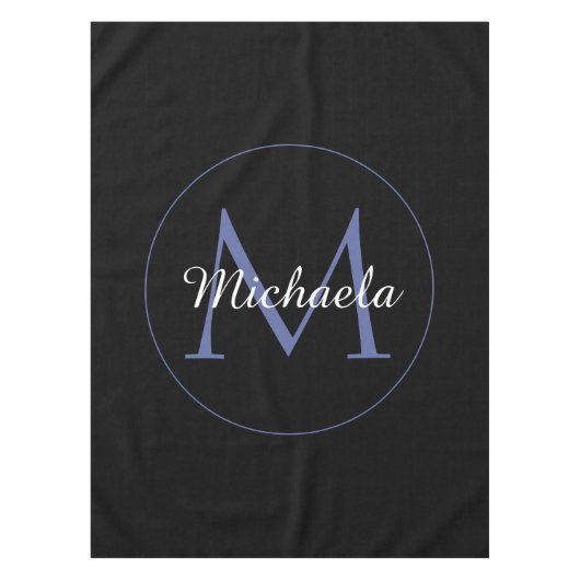 円ミニマルモノグラモダンムのイニシャル名 テーブルクロス (正面)