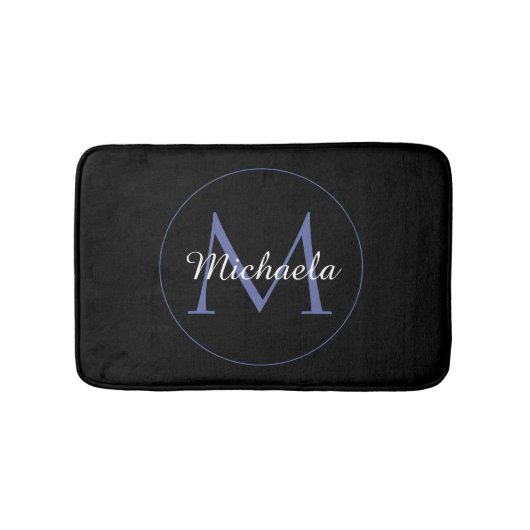 円ミニマルモノグラモダンムのイニシャル名 バスマット (正面)