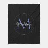 円ミニマルモノグラモダンムのイニシャル名 フリースブランケット (正面)